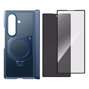 Supcase UB Aero MagSafe 2 daļu maciņa un privātuma aizsargstikla komplekts Samsung Galaxy Z Fold 8 Ultra – tumši zils