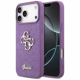 Guess Fiksēts Mirdzošs Liels 4G viedtālruņa apvalks iPhone 17 Pro Max - violeta