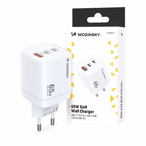 Wozinsky CGWCW 65W GaN сетевое зарядное устройство USB-A 2x USB-C - белый