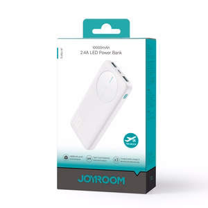 Portatīvais lādētājs Joyroom JR-PBF12 10000mAh 2,4A 2x USB-A 1x USB-C (balts)
