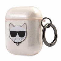 Karl Lagerfeld Glitter Choupette AirPods 1/2 vāciņš zelta krāsas