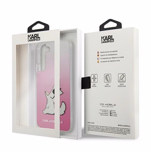 Karl Lagerfeld Choupette Eat viedtālruņa apvalks Samsung Galaxy S22+ – rozā