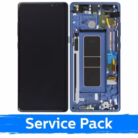 LCD displejs saderīgs ar Samsung N950 Note 8 ar rāmi / zils / (Service Pack)