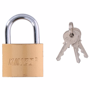 Kinzo 50 mm misiņa piekaramā slēdzene ar 3 atslēgām