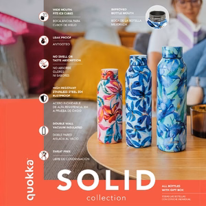 Quokka Solid nerūsējošā tērauda termopudele, 510 ml, Pink Bloom