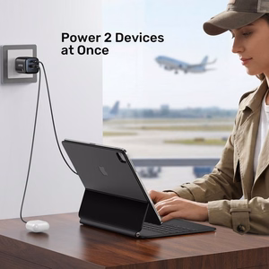 Unitek GaN tīkla lādētājs USB-A un USB-C 20W melns