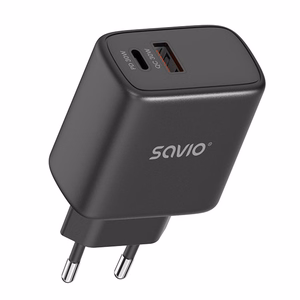 SAVIO LA-06/B USB Quick Charge Power Delivery 3.0 30W lādētājs