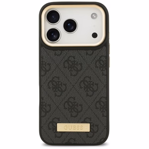 Guess 4G Logo Plate Magnētiskais apvalks iPhone 17 Pro - melns