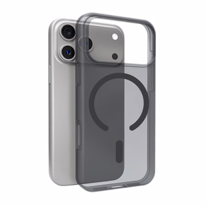 Puro Daylight Magnētiskais saderīgs silikona viedtālruņa apvalks iPhone 17 Pro - caurspīdīgs melns