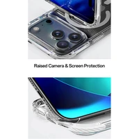 Rock Crystal Clear magnētiskā sērijas viedtālruņa apvalks Iphone 17 Pro Max caurspīdīgs-melns