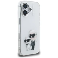 Karl Lagerfeld IML Aquarelle Karl & Choupette & Logo iPhone 16 macins - balts