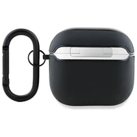 AMG ādas balts logotips viedtālruņa apvalks AirPods 4 - melns / balts