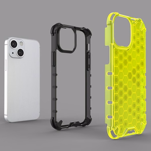 Honeycomb Case броневой чехол с TPU бампером для iPhone 13 mini зелёный