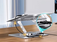 Regulējams portatīvā datora statīvs + USB-C HDMI centrmezgls Unitek D1109B01 PD 100W