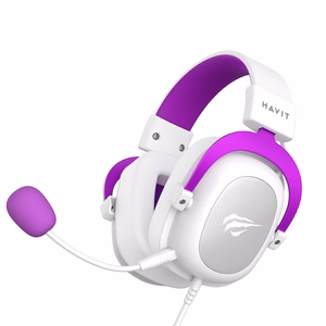 Havit H2002d - spēļu austiņas, baltas un violetas