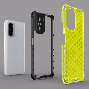 Honeycomb Case armor cover with TPU Bumper for Xiaomi Redmi K40 Pro+ / K40 Pro / K40 / Poco F3 transparent