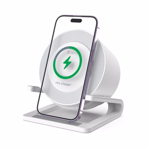 Devia Bluetooth skaļrunis IM-3 ar bezvadu lādētāju 15 W un gaiši baltu krāsu