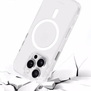 Liavec Spīdīgs Magnētiskais Caurspīdīgs viedtālruņa apvalks Iphone 16 Pro Max balta