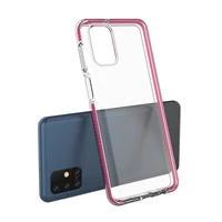 Spring Case caurspīdīgs TPU gēla aizsargapvalks ar krāsainu rāmi Samsung Galaxy M31s gaiši rozā