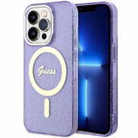 Guess GUHMP14XHCMCGU iPhone 14 Pro Max 6.7" violets cietais apvalks Glitter Gold Magnētiskais