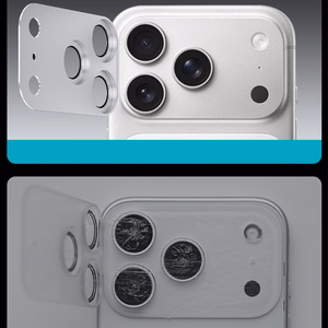 Benks rūdītais stikls Glass Warrior metāla integrēts lēcas aizsargs (C069) Iphone 17 Pro (3 lēcas) balta