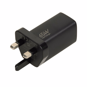 iBOX C-65 melns, GaN 65W universāls lādētājs UK spraudnis