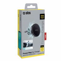 Viedtālruņa turētājs ar indukcijas lādētāju SBS TESUPFANWIR15W 15W, stiprināms pie ventilācijas atveres, ar dzesēšanu – melns