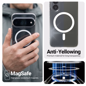 Crong Hybrid Clear Magnetic MagSafe aizsargvāciņš Google Pixel 11 Pro, caurspīdīgs