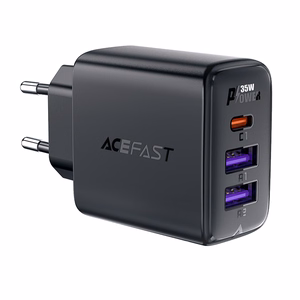 Acefast A57 PD 35W GaN зарядное устройство 2x USB-A + USB-C 3 порта - чёрный