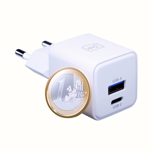 Balts 3mk Hyper GaN tīkla lādētājs, 20 W, QC4+/PD/PPS, USB 1A1C, ES