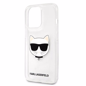 Karl Lagerfeld Choupette galvas viedtālruņa apvalks iPhone 13 Pro Max – caurspīdīgs