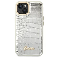 Guess GUHCP14MHGCRHS iPhone 14 Plus 6.7 "sudraba/sudraba cietais apvalks Croco Collection