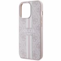 Guess GUHMP13LP4RPSP iPhone 13 Pro / 13 6.1" rozā/rozā cietais apvalks 4G Printed Stripes MagSafe