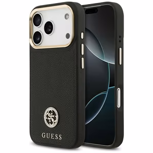 Guess Grained Strass Logo MagSafe чехол для iPhone 17 Pro - чёрный