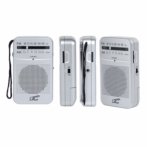 LTC portable pocket radio LEGA, AM/FM, mini jack, sudrabs