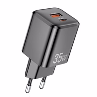 Lādētājs Awei PD66-EU 35W GaN USB-A/USB-C melns