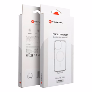 Maciņš priekš iPhone 15 PRO Forcell F-Protect Clear Hybrid Premium saderīgs ar Magsafe caurspīdīgs