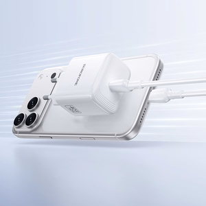 Borofone BN33 Fuente GaN USB-C tīkla lādētājs QC3.0 PD 40W ar USB-C kabeli balts