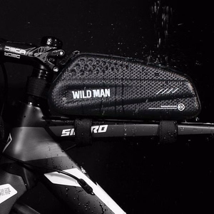 WILDMAN ceļojumu soma velosipēda rāmim ar rāvējslēdzēju, 1L, EX, melna