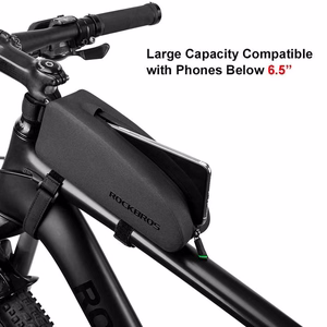 Rockbros AS-019-1 ūdensnecaurlaidīga velosipēda rāmja soma, 1.6 l - melna
