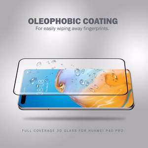 Crong 3D Armour Glass 9H rūdīta stikla aizsargs visam Huawei P40 Pro ekrānam ar uzstādīšanas rāmi