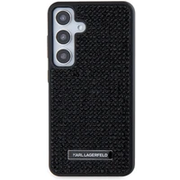 Karl Lagerfeld Rhinestone Metāla Logotips viedtālruņa apvalks Samsung Galaxy S24+ - melns