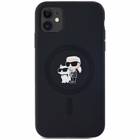 Karl Lagerfeld Silikona Karl&Choupette Magnētiskais viedtālruņa apvalks iPhone 11 / Xr - melns