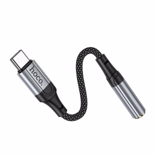 Adapter AUX USB C to Jack 3,5 mm Hoco 0,12 m LS36 black