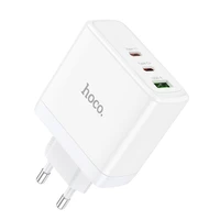 Lādētājs Hoco 2 x USB-C + USB-A GaN QC PD 65W N30 balts