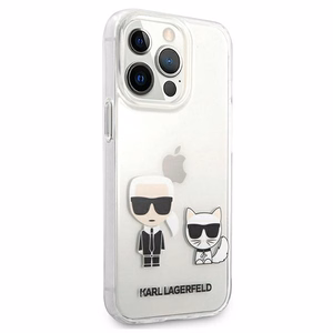 Karl Lagerfeld Karl & Choupette viedtālruņa apvalks iPhone 13 Pro Max 6.7" - caurspīdīgs