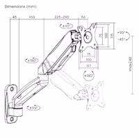 17”-32” monitora pavasara atbalsta rokas stiprinājums