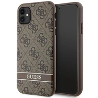 Guess GUHCN61P4SNW iPhone 11 / Xr brūns cietais viedtālruņa apvalks 4G Stripe