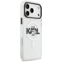 Karl Lagerfeld IML Choupette Sketch Logo magnētiskais viedtālruņa apvalks iPhone 17 Pro - caurspīdīgs