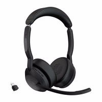 Jabra 25599-999-899 Headset/Handset Wireless Headband Office/Call Center Bluetooth Charging cradle melns